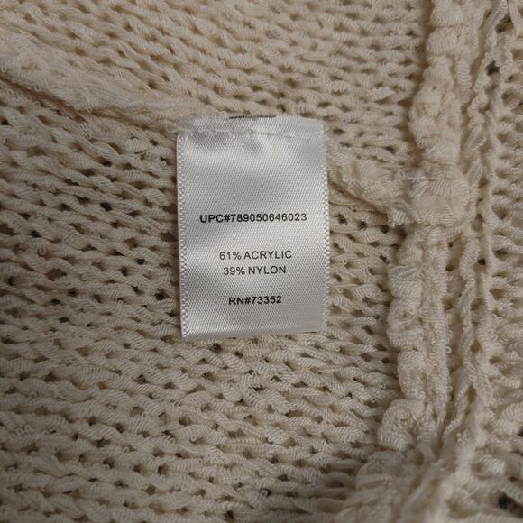 It's Our TIme Women's M Off-White Knit Tasseled Boho Vest - Picture 4 of 4